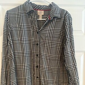 St. John's Bay Black and White Checkered Blouse